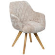 ARMLEHNSTUHL in Holz, Textil Beige  - Beige/Naturfarben, KONVENTIONELL, Holz/Textil (59/85/65cm) - Linea Natura