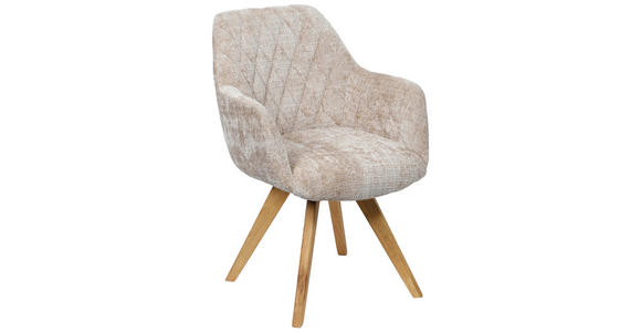 ARMLEHNSTUHL in Holz, Textil Beige  - Beige/Naturfarben, KONVENTIONELL, Holz/Textil (59/85/65cm) - Linea Natura
