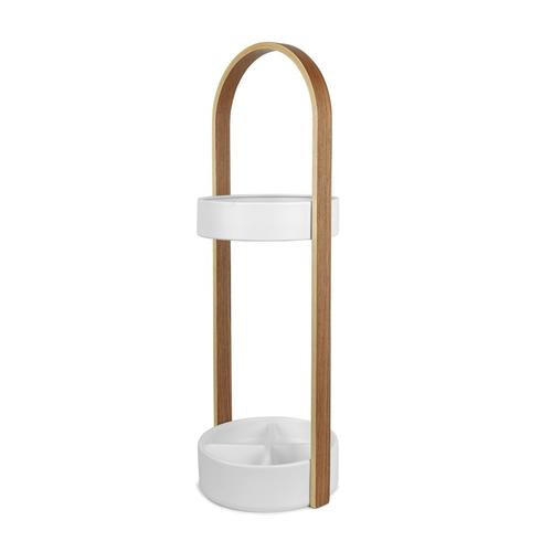 PARAPLYSTÄLL - vit/askfärgad, Basics, metall/trä (24/68/22cm) - Umbra