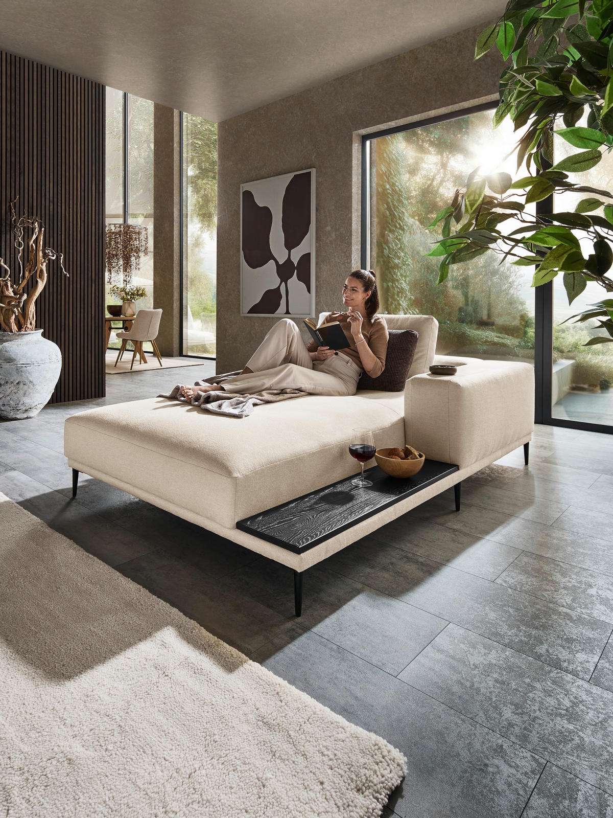 LIEGE Leinwand Naturfarben  - Schwarz/Naturfarben, Design, Textil/Metall (141/85/225cm) - Belluti