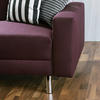 Eckschlafsofa mit Hocker Flachgewebe Dunkelrot  - Chromfarben/Dunkelrot, KONVENTIONELL, Textil/Metall (152/230cm) - Max Winzer