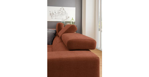 ECKSOFA in Chenille Terracotta  - Chromfarben/Terracotta, Design, Textil (207/301cm) - Xora