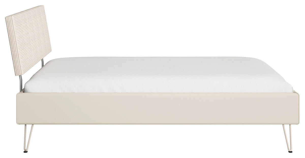 BETT 120/200 cm  in Champagner  - Champagner, Design, Textil/Metall (120/200cm) - Carryhome