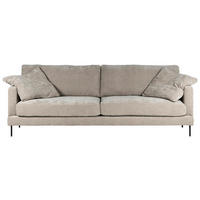 3-SITS SOFFA i beige  - beige/silver, Klassisk, metall/läder (249/98cm) - Chilliano