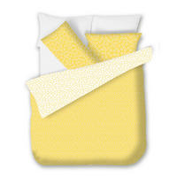 POSTELJNINA ENI 140/200 cm saten rumena, bela  - rumena/bela, Konvencionalno, tekstil (140/200cm) - Esposa