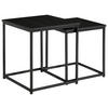 BEISTELLTISCHSET quadratisch Schwarz  - Schwarz, Basics, Holzwerkstoff/Metall (33,5-37,5/33,5-37,5/36-40cm) - Boxxx