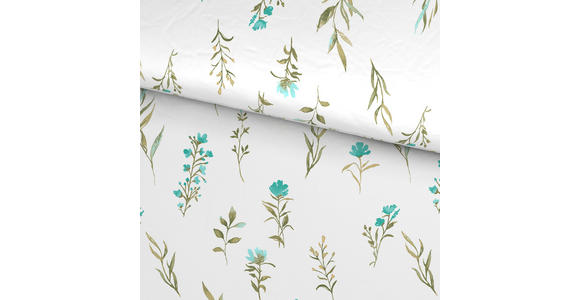 BETTWÄSCHE Mavie Satin 140/200 cm  - Türkis/Weiß, KONVENTIONELL, Textil (140/200cm) - Novel