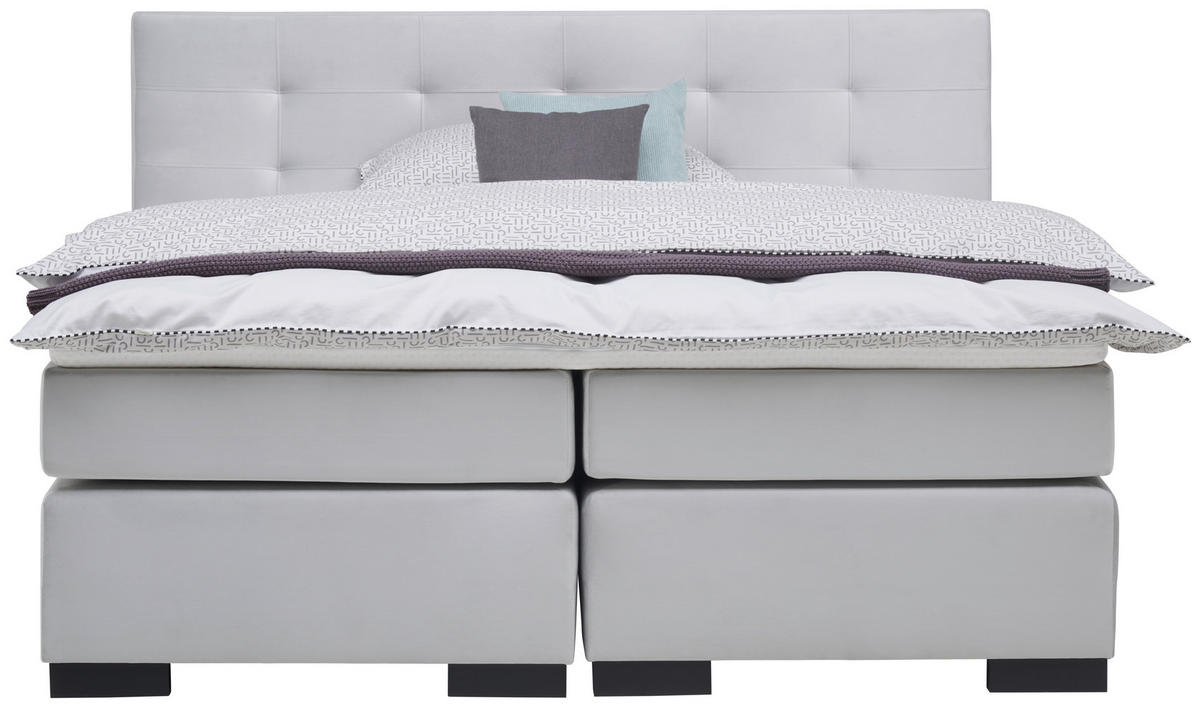 BOXSPRINGOVÁ POSTEĽ, 180/200 cm, sivá - čierna/sivá, Modern, kartón/drevo (180/200cm) - MID.YOU
