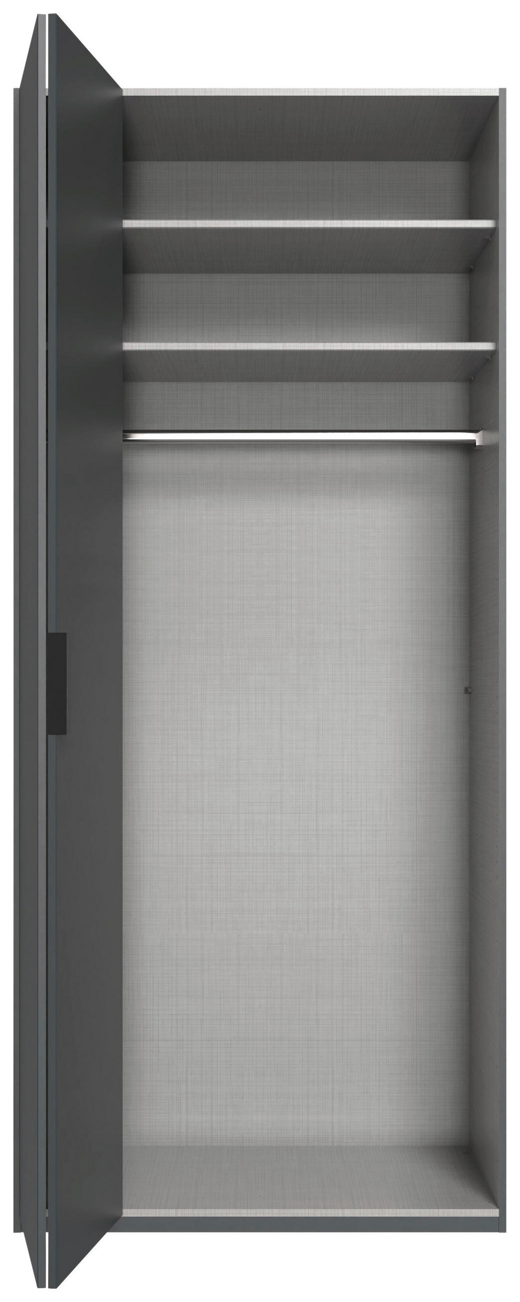 FALTTÜRENSCHRANK 100/236/58 cm 2-türig Graphitfarben  - Schwarz/Graphitfarben, Design, Holzwerkstoff (100/236/58cm) - Boxxx