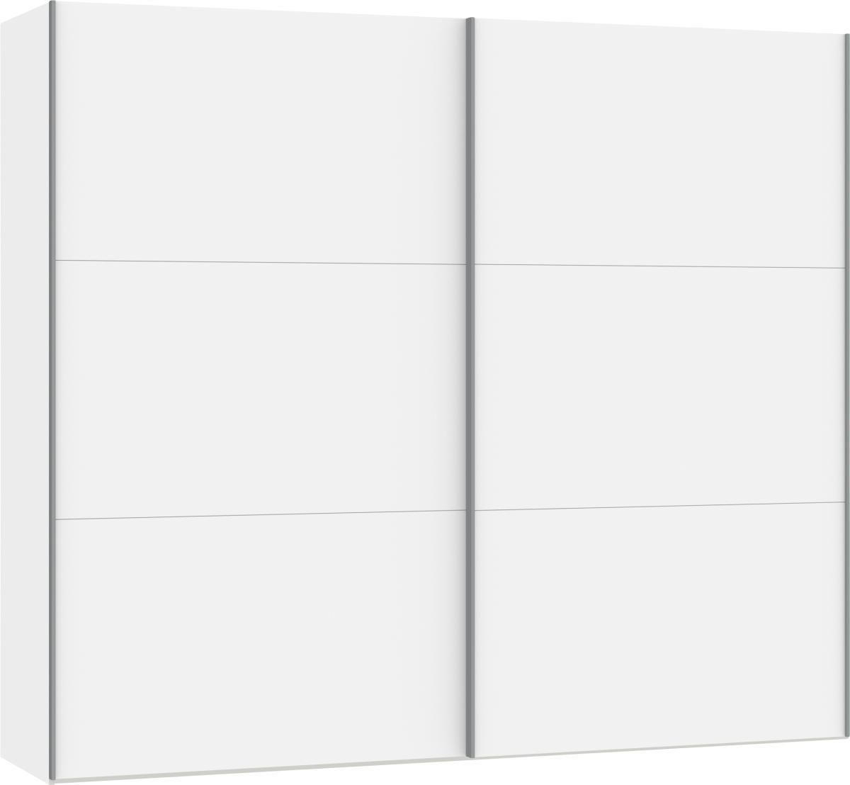 SCHWEBETÜRENSCHRANK  in Weiß  - Silberfarben/Weiß, Design, Glas/Holzwerkstoff (253/220/65cm) - Jutzler