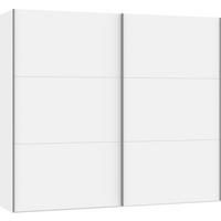 SCHWEBETÜRENSCHRANK  in Weiß  - Silberfarben/Weiß, Design, Glas/Holzwerkstoff (253/220/65cm) - Jutzler