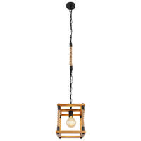 HÄNGELEUCHTE 25/25/120 cm  - Schwarz/Braun, Natur, Naturmaterialien/Holz (25/25/120cm) - Globo
