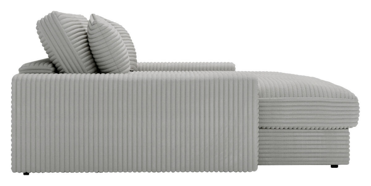 XXL-SESSEL Cord Hellgrau    - Hellgrau/Schwarz, MODERN, Kunststoff/Textil (160/87/190cm) - Carryhome