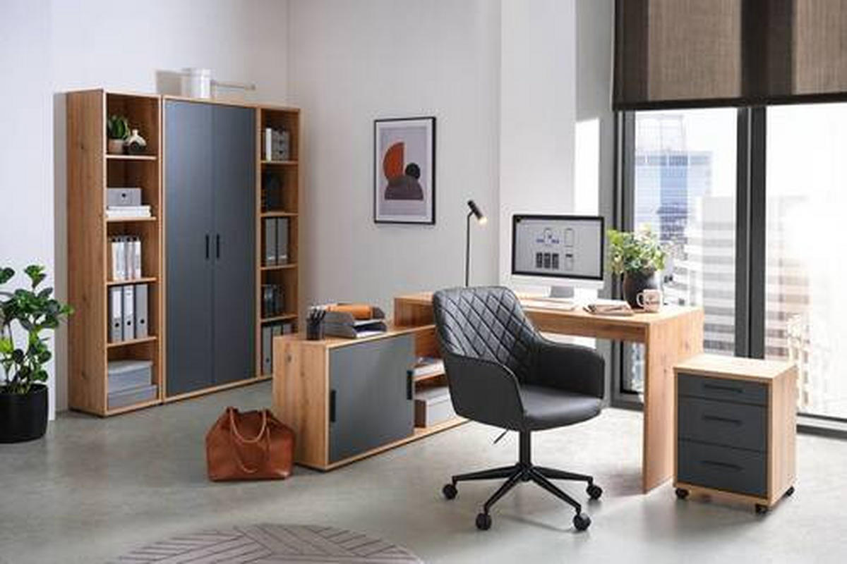 ROLLCONTAINER 40/56/39 cm  - Anthrazit/Eiche Artisan, KONVENTIONELL, Holzwerkstoff/Kunststoff (40/56/39cm) - Cantus