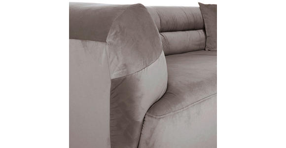 BIGSOFA  in Samt Grau  - Schwarz/Grau, KONVENTIONELL, Kunststoff/Textil (240/73/100cm) - Carryhome