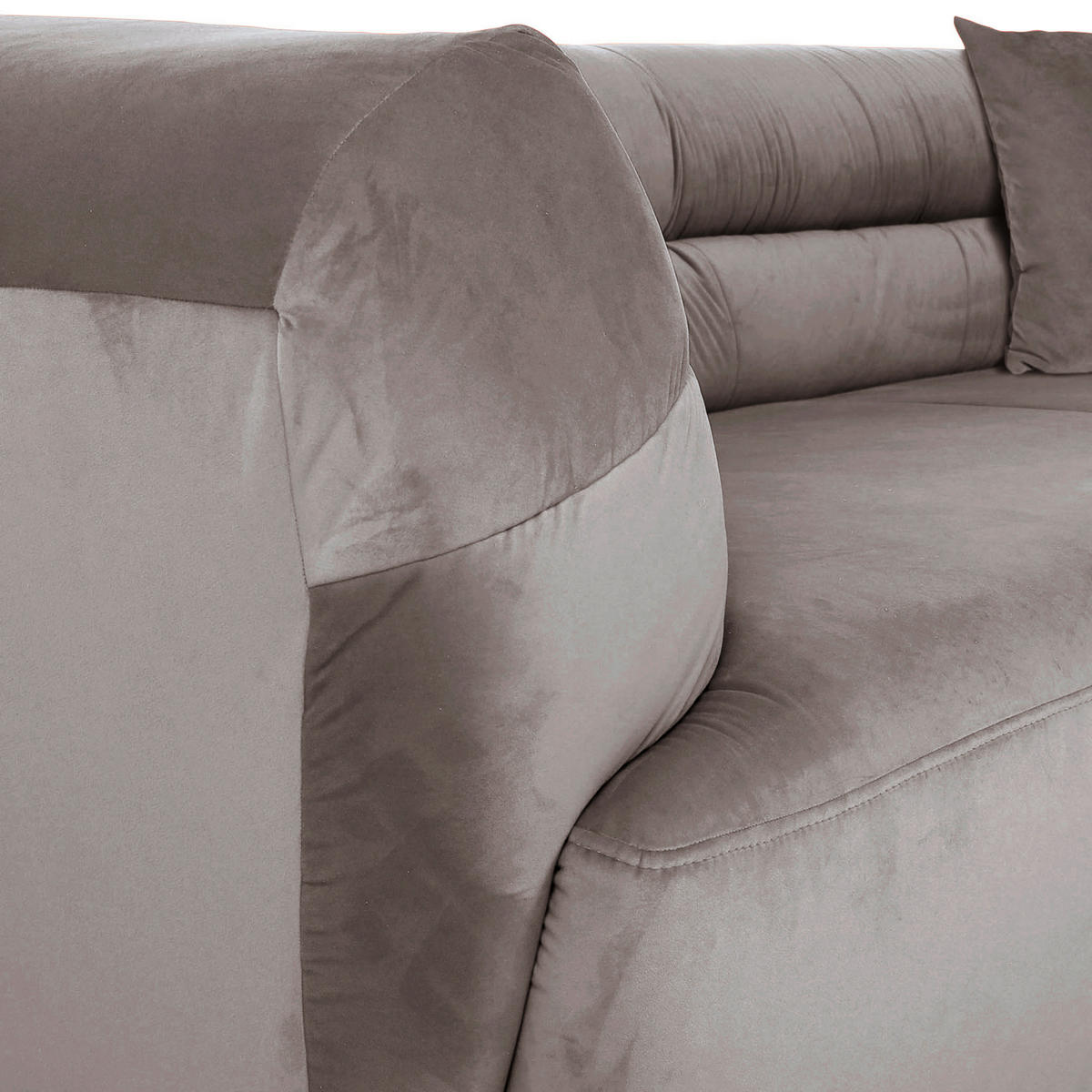 BIGSOFA in Samt Grau  - Schwarz/Grau, Konventionell, Kunststoff/Textil (240/73/100cm) - Carryhome
