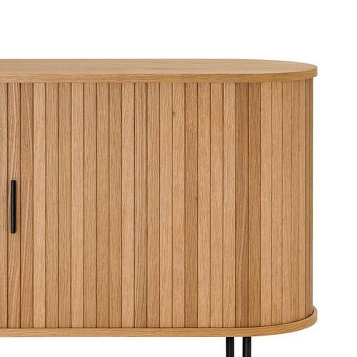 SIDEBOARD svart, ekfärgad  140/76/40 cm  - svart/ekfärgad, Lifestyle, metall/trämaterial (140/76/40cm)