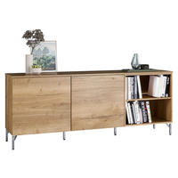 SIDEBOARD Eichefarben  180,3/73,6/48,5 cm  - Chromfarben/Eichefarben, Design, Holzwerkstoff/Metall (180,3/73,6/48,5cm) - Celina Home