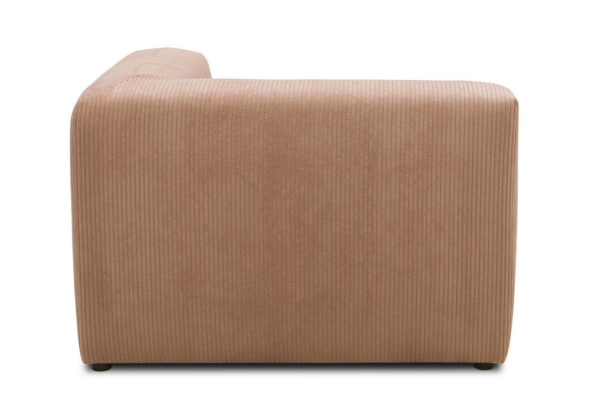 SOFAELEMENT Cord, Mikrofaser Rosa, Roségold  - Roségold/Schwarz, Design, Kunststoff/Textil (108/69/108cm) - MID.YOU