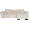 ECKSOFA Creme Cord  - Creme/Braun, KONVENTIONELL, Holz/Textil (230/190cm) - Carryhome