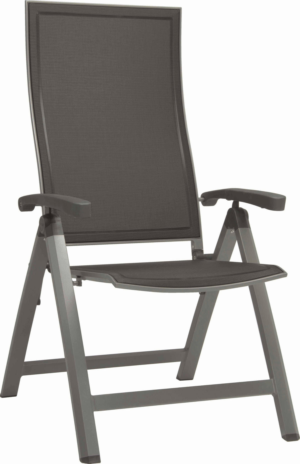 GARTENKLAPPSESSEL Aluminium Anthrazit, Graphitfarben  - Anthrazit/Graphitfarben, Design, Textil/Metall (63/115/71cm) - Stern