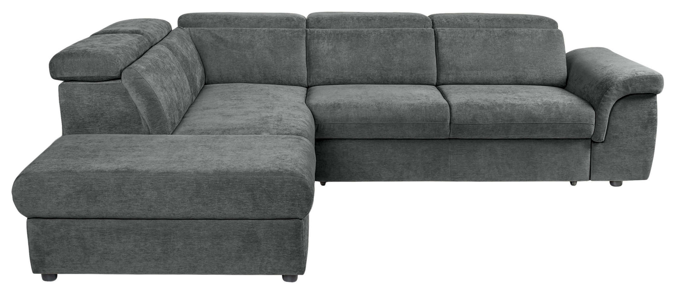 ECKSOFA Dunkelgrau Flachgewebe  - Dunkelgrau/Schwarz, KONVENTIONELL, Kunststoff/Textil (235/280cm) - Carryhome