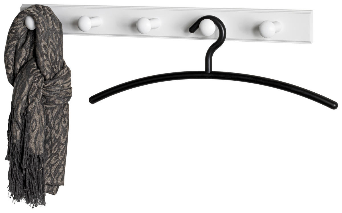 STENSKI OBEŠALNIK - bela, Design, les (60/6/8cm) - Carryhome