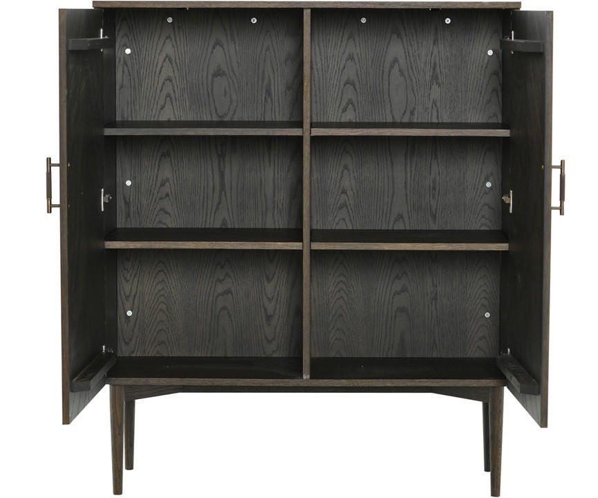 HÖG BYRÅ  i 100/130/40 cm  - mörkbrun, Design, metall/trämaterial (100/130/40cm) - Best Price