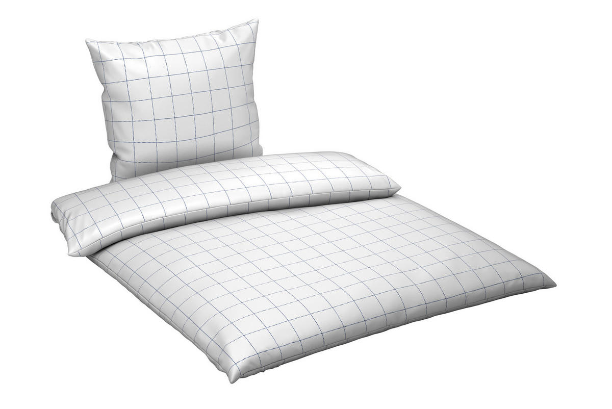 BETTWÄSCHE Satin 155/220 cm  - Blau/Weiß, Design, Textil (155/220cm) - Novel