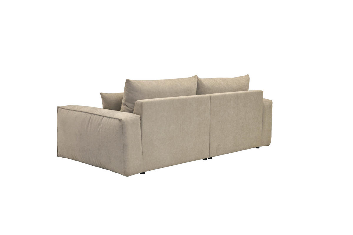 BIGSOFA Chenille Greige  - Greige/Schwarz, MODERN, Kunststoff/Textil (255/76/117cm) - Milino