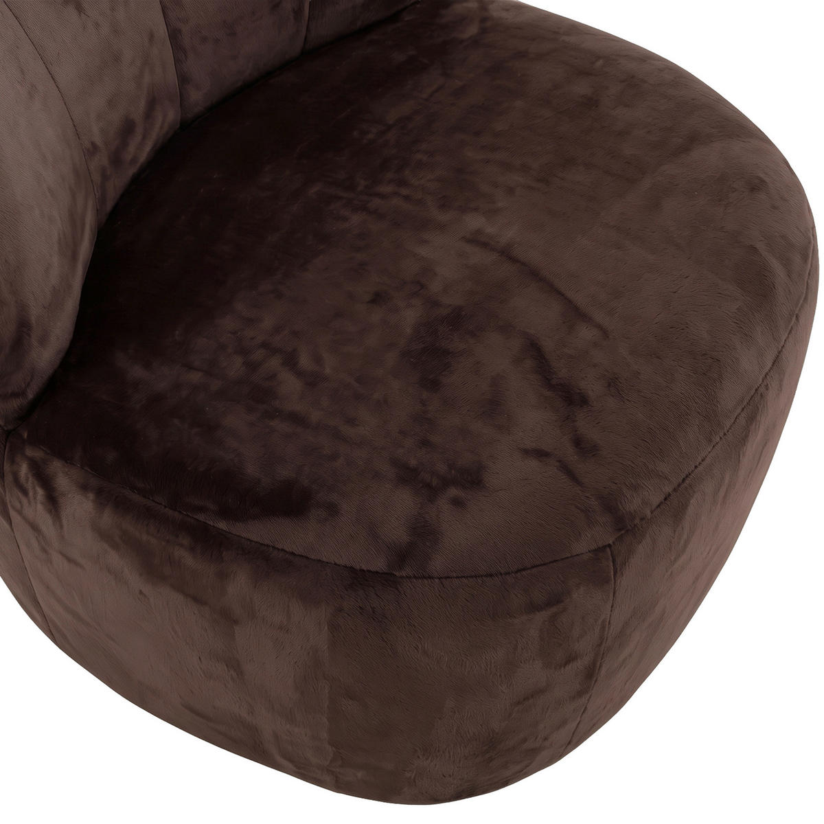 SESSEL in Plüsch Dunkelbraun  - Dunkelbraun/Schwarz, MODERN, Textil/Metall (82/78/81cm) - Carryhome