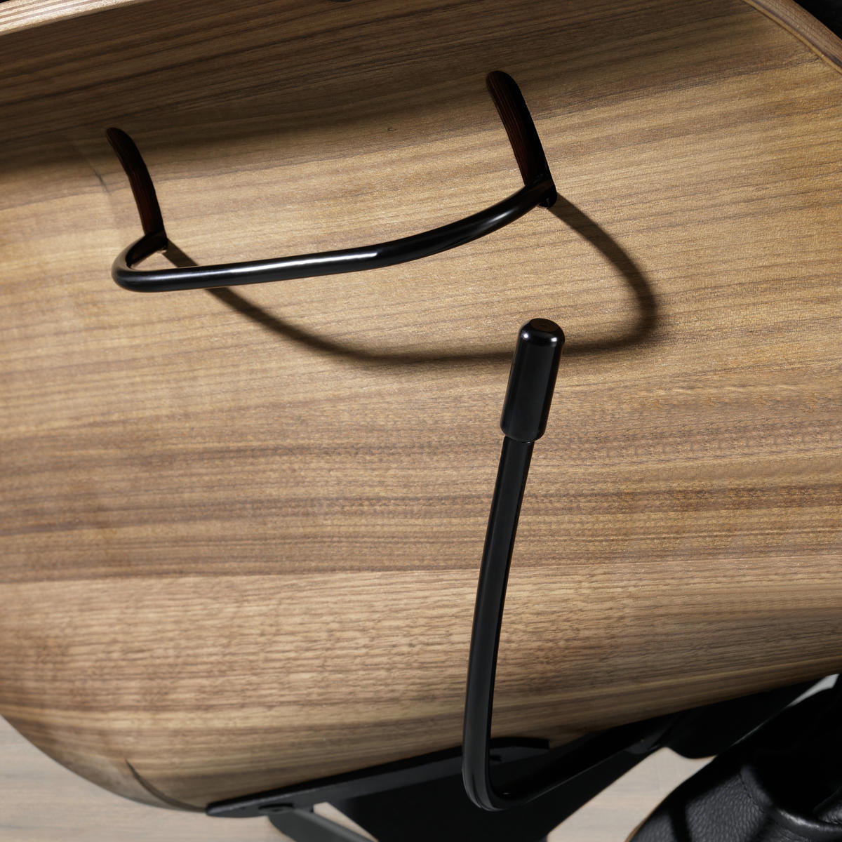 RELAXSESSEL Echtleder Relaxfunktion, Kopfteilverstellung    - Nussbaumfarben/Schwarz, Design, Leder/Holz (78/104-113/84cm) - Welnova