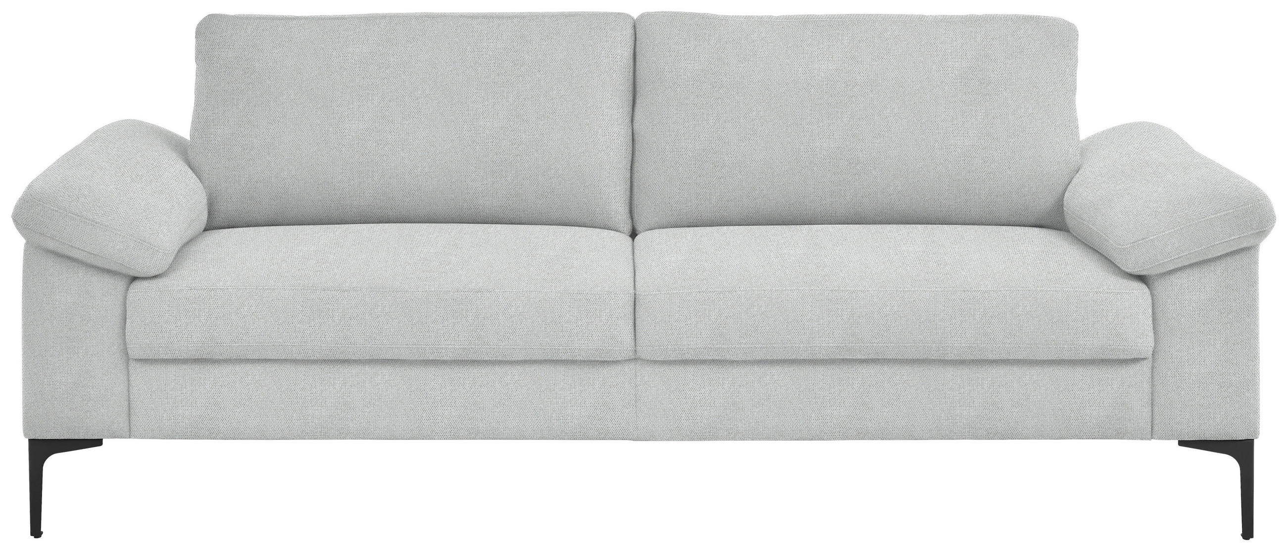 3-SITZER-SOFA in Flachgewebe Silberfarben  - Silberfarben/Schwarz, Design, Textil/Metall (226/89/97cm) - Pure Home Lifestyle