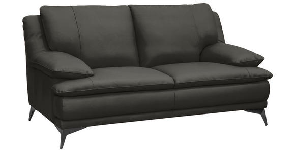 2-SITZER-SOFA Dunkelgrün Echtleder  - Dunkelgrün/Schwarz, Design, Leder/Metall (178/92/98cm) - Novel