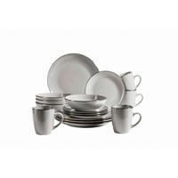 KOMBISERVICE Grau Metallic Rim 16-teilig 4 Personen  - Grau, Basics, Keramik (34/31,5/32cm) - Mäser