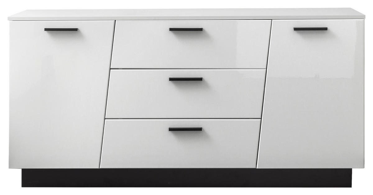 SIDEBOARD  in 160/80/43,6 cm  - Weiß Hochglanz/Schwarz, LIFESTYLE, Holzwerkstoff/Kunststoff (160/80/43,6cm) - Livetastic