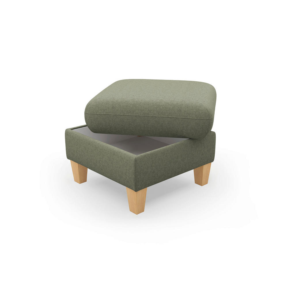Thumbnail - Sit & More Hocker Rochelle E, Olivgrün, Textil, Buche, massiv, quadratisch, 58x47x58 cm, Goldenes M, Oeko-Tex® Standard ...