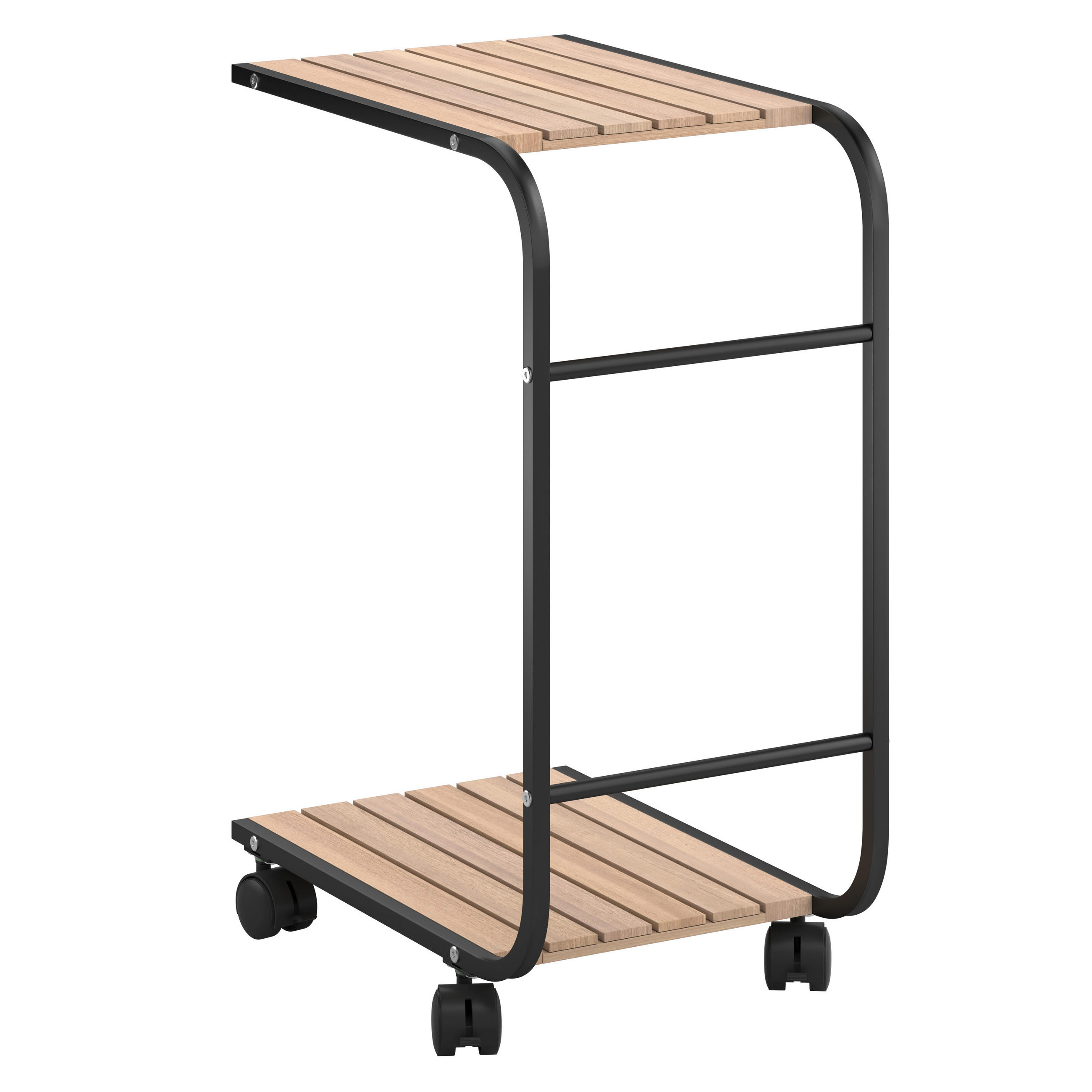 BEISTELLTISCH in Holz, Metall 46/30/65 cm  - Schwarz/Teakfarben, MODERN, Holz/Metall (46/30/65cm) - Ambia Garden