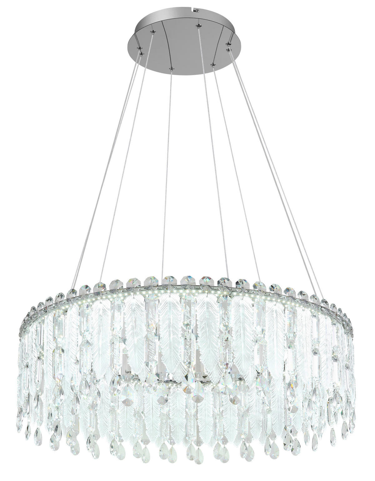 LED-HÄNGELEUCHTE KLUNKA 79,5/120 cm   - Klar/Chromfarben, LIFESTYLE, Glas/Kunststoff (79,5/120cm) - Globo