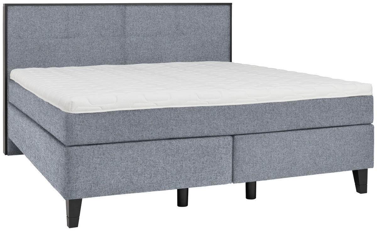 BOXSPRINGBETT 160/200 cm  in Grau  - Schwarz/Grau, Design, Holz/Textil (160/200cm) - Hom`in