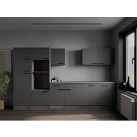 MODULKÖK UTAN VITVAROR 340 cm   i grå, ekfärgad  - svart/grå, Design, metall/trämaterial (340cm) - Respekta