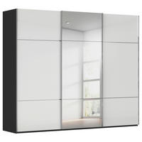 SCHWEBETÜRENSCHRANK Schwarz, Weiss  - Chromfarben/Weiss, Konventionell, Glas/Holzwerkstoff (242/223/68cm) - Novel