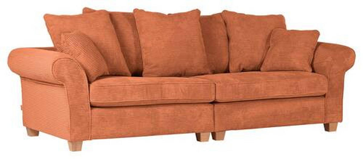 BIG SOFFA i manchester kopparfärgad  - ekfärgad/kopparfärgad, Lifestyle, trä/textil (264/70/111cm) - Livetastic