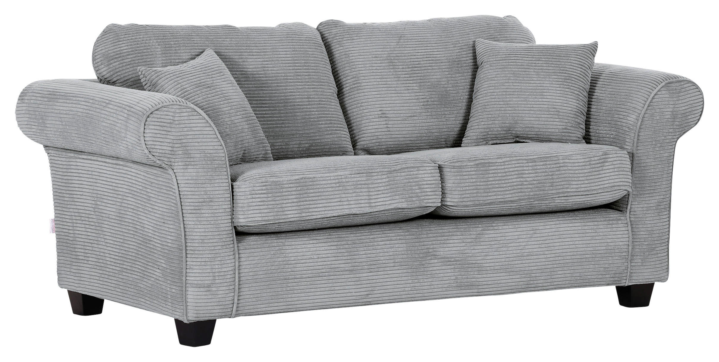 2-SITZER-SOFA in Cord Hellgrau  - Dunkelbraun/Hellgrau, KONVENTIONELL, Holz/Textil (190/70/90cm) - home24
