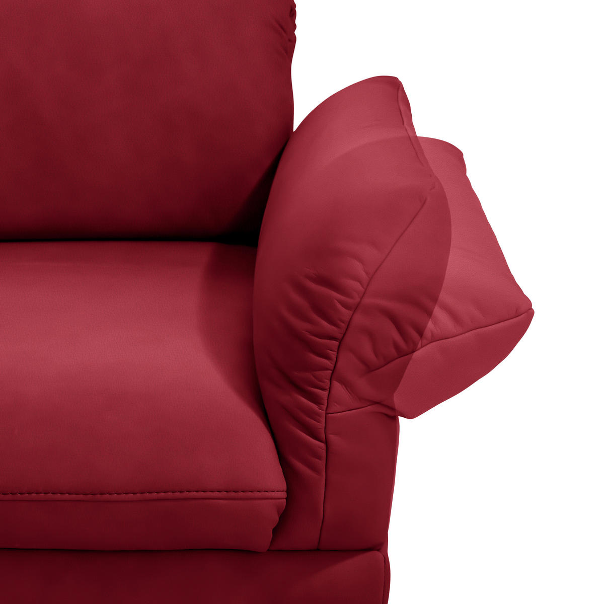ECKSOFA in Echtleder Rot  173/308 cm  - Anthrazit/Rot, Design, Leder/Metall (173/308cm) - Joop!