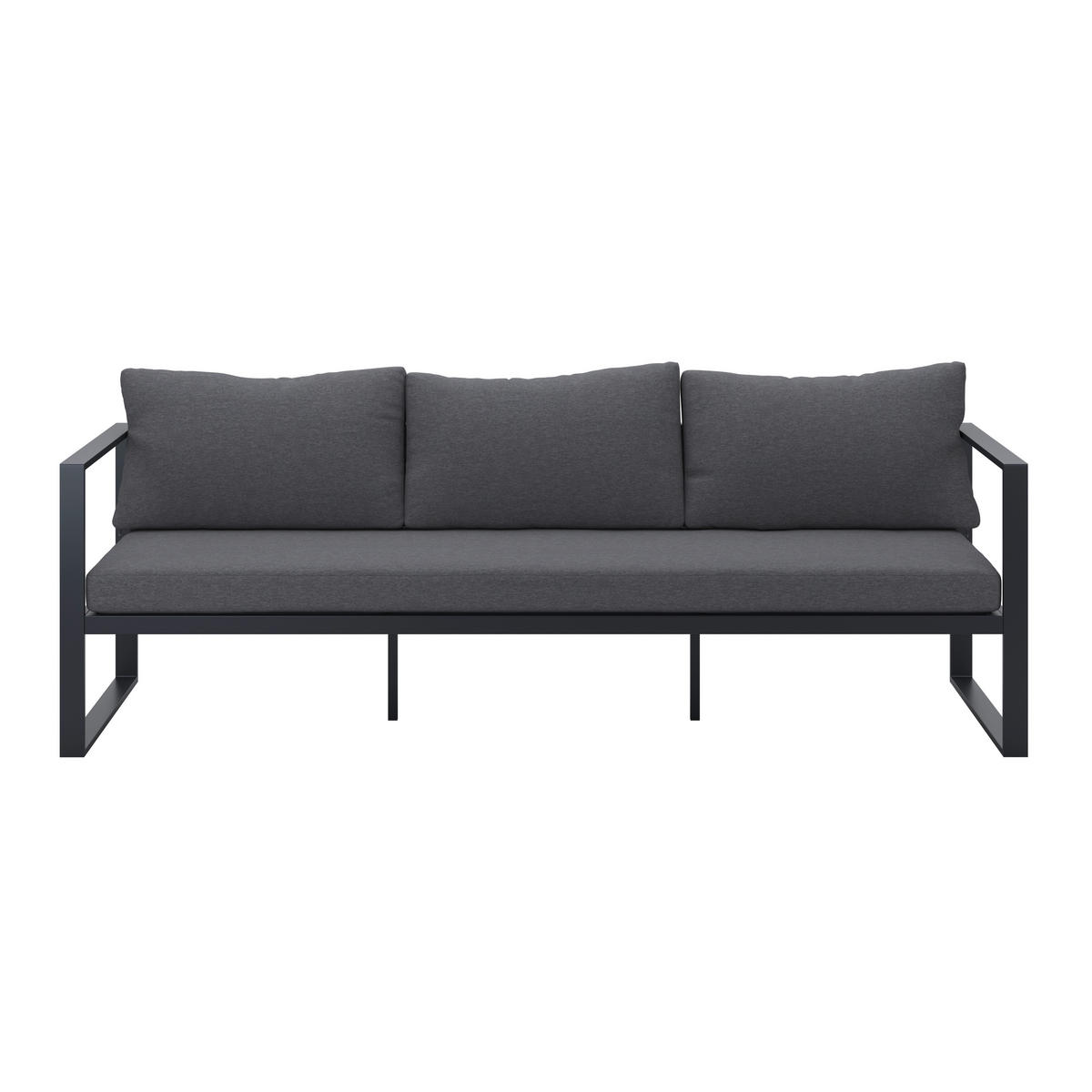 3-SITZER-SOFA Webstoff Anthrazit  - Anthrazit, MODERN, Textil/Metall (198/63/76cm) - Ambia Garden