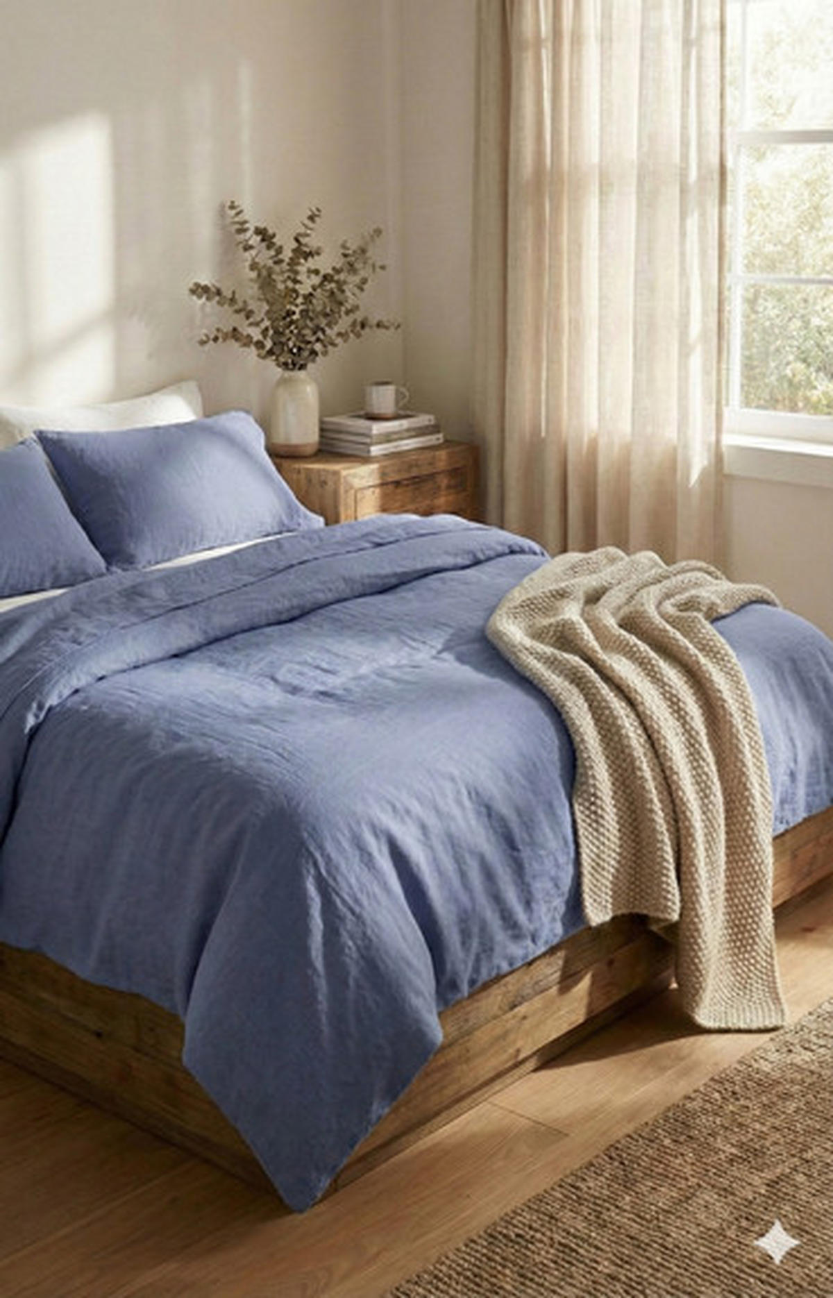 BETTWÄSCHE LEINEN 140/200 cm  - Blau, Basics, Textil (140/200cm)