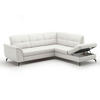 ECKSOFA in Vliesstoff Kombination Echtleder/Stoff Weiss  - Weiss/Schwarz, Modern, Leder/Textil (244/212cm) - Sit & More