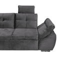 ECKSOFA  in Mikrovelours Grau  - Schwarz/Grau, KONVENTIONELL, Kunststoff/Textil (170/275cm) - Carryhome