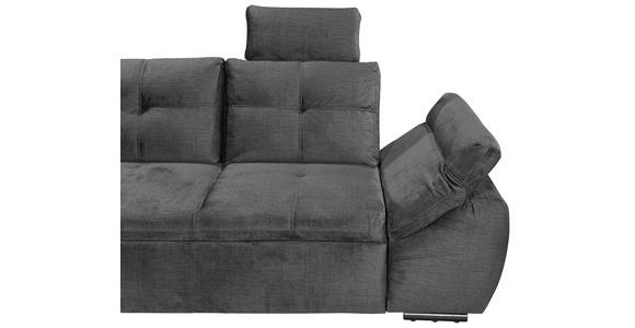 ECKSOFA  in Mikrovelours Grau  - Schwarz/Grau, KONVENTIONELL, Kunststoff/Textil (170/275cm) - Carryhome